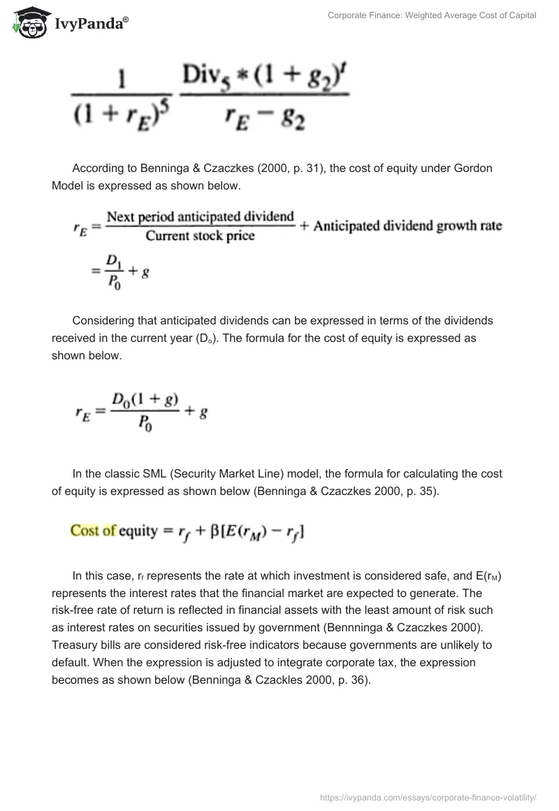 Corporate Finance: Weighted Average Cost of Capital. Page 5