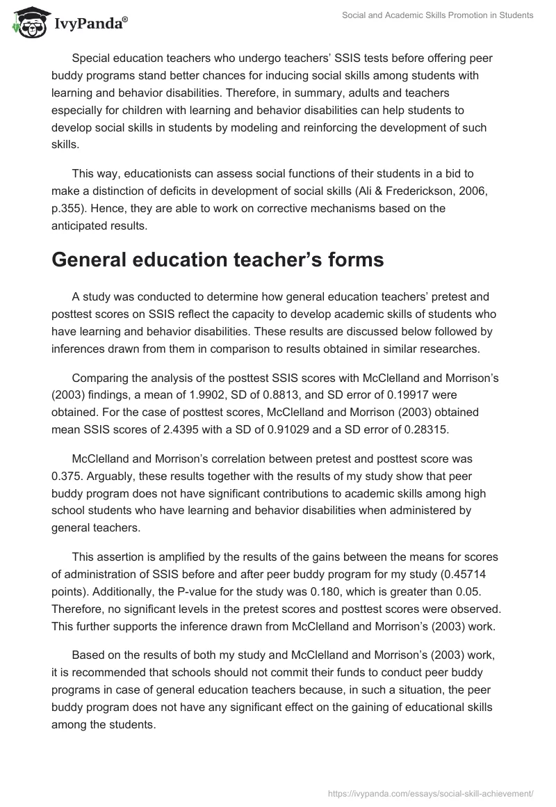 Social and Academic Skills Promotion in Students. Page 5