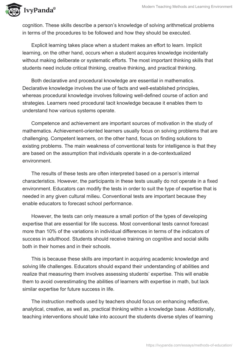 Modern Teaching Methods and Learning Environment. Page 5
