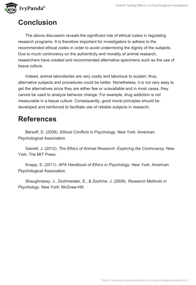 Animal Testing Effects on Psychological Investigation. Page 4