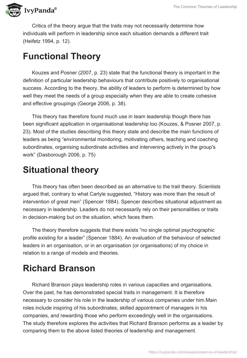 The Common Theories of Leadership. Page 3