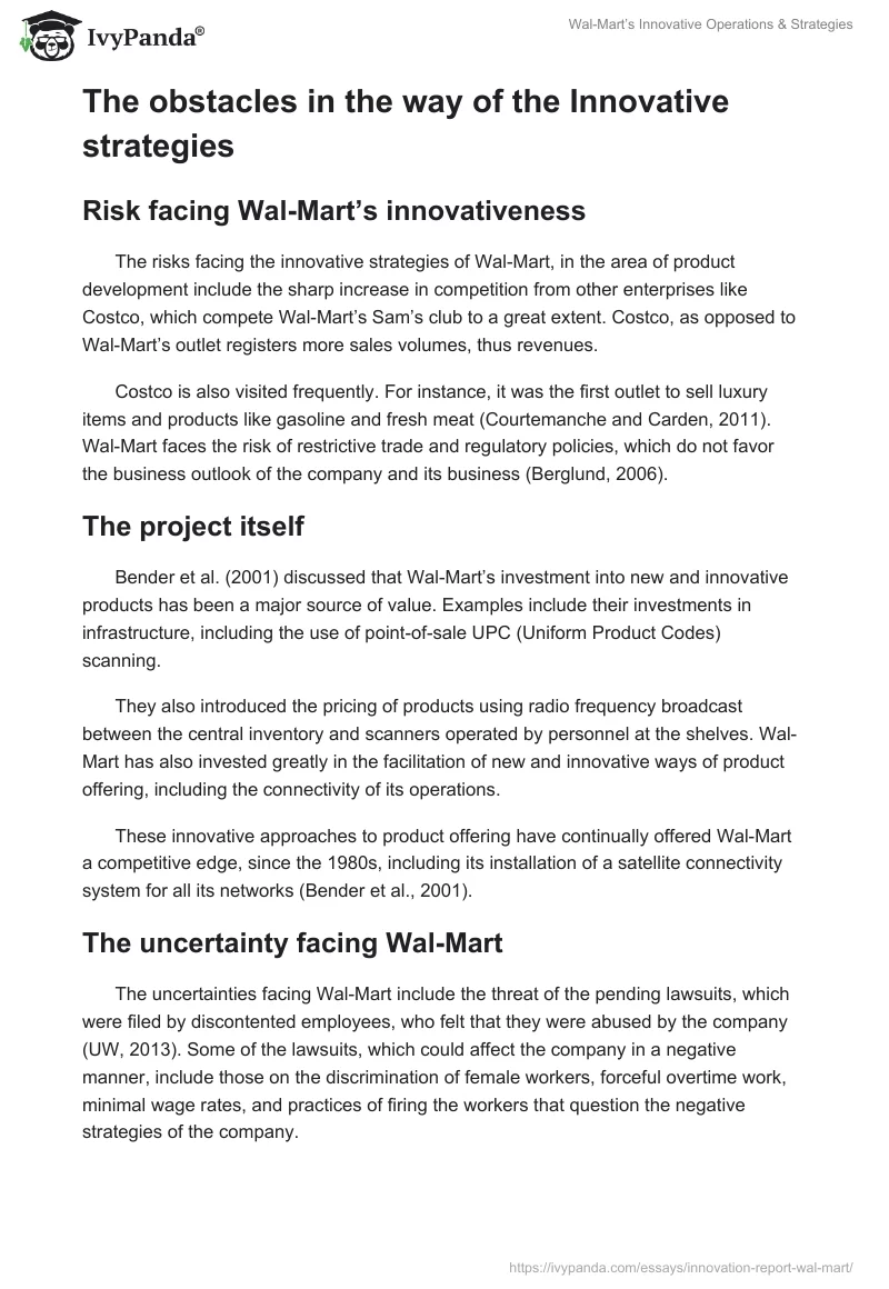 Wal-Mart’s Innovative Operations & Strategies. Page 3