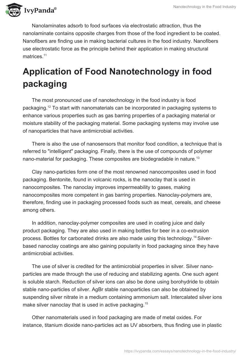 Nanotechnology in the Food Industry. Page 5