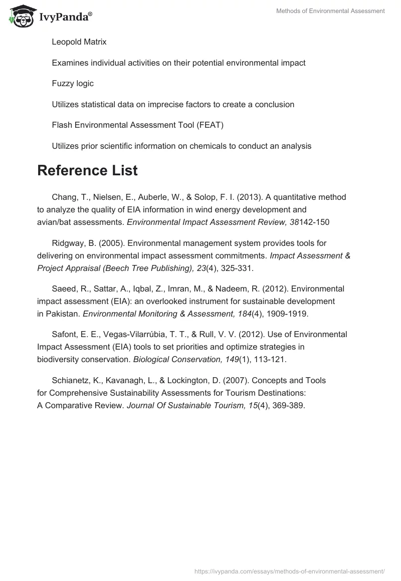 Methods of Environmental Assessment. Page 3