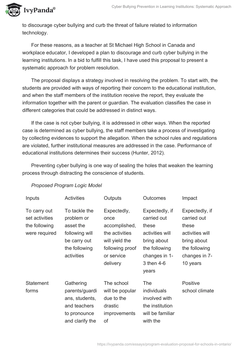 Cyber Bullying Prevention in Learning Institutions: Systematic Approach. Page 2