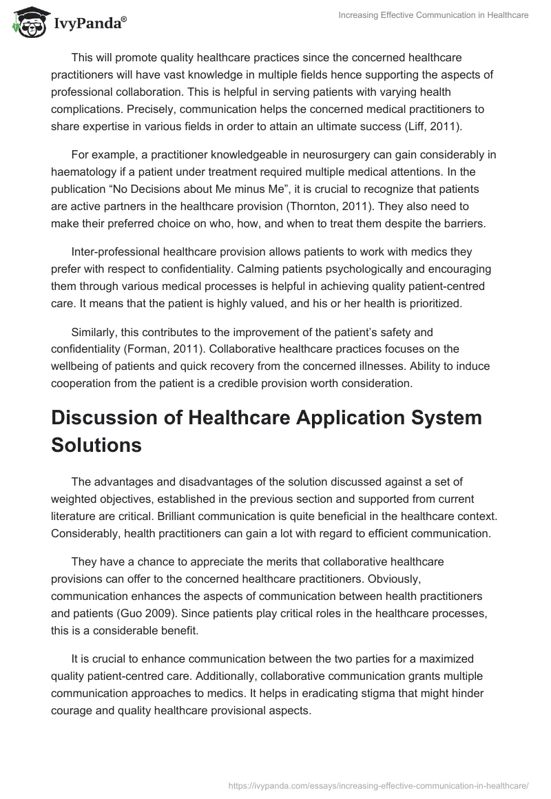 Increasing Effective Communication in Healthcare. Page 5