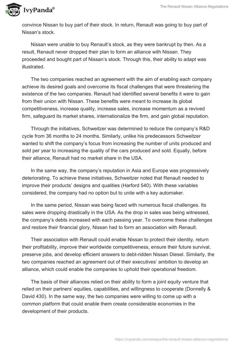 The Renault Nissan Alliance Negotiations. Page 3