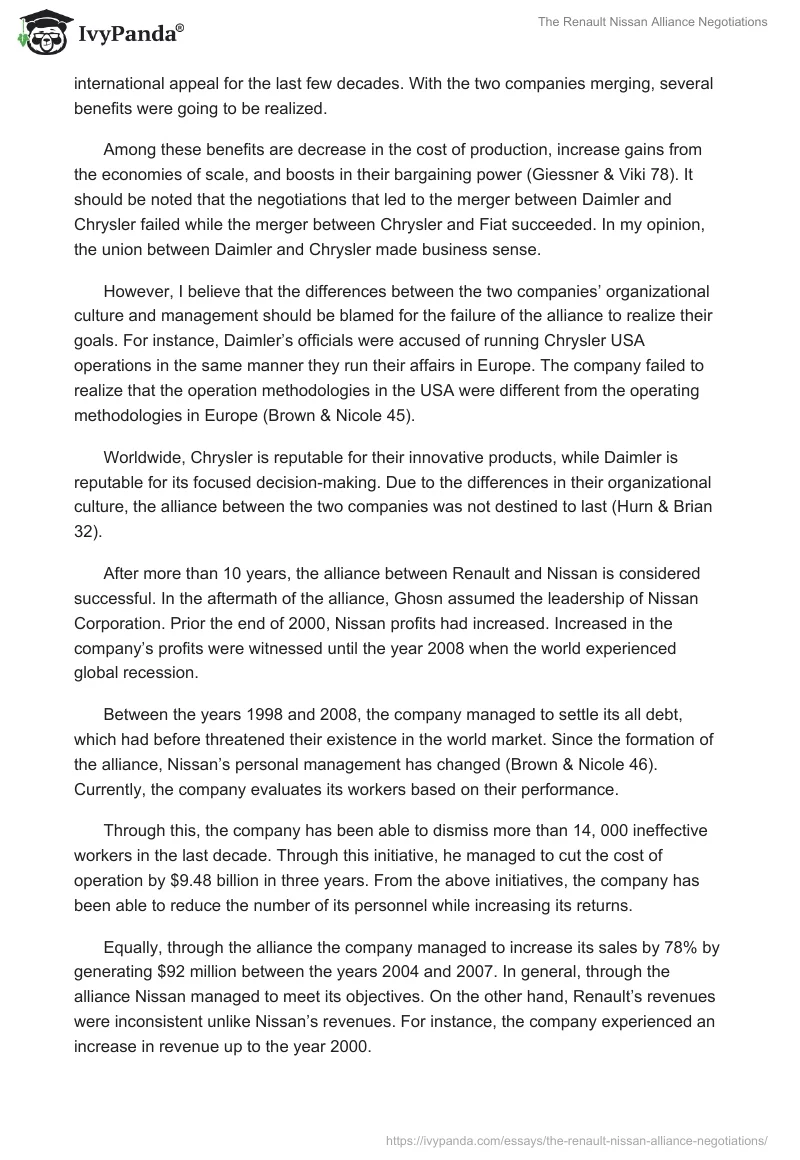 The Renault Nissan Alliance Negotiations. Page 5