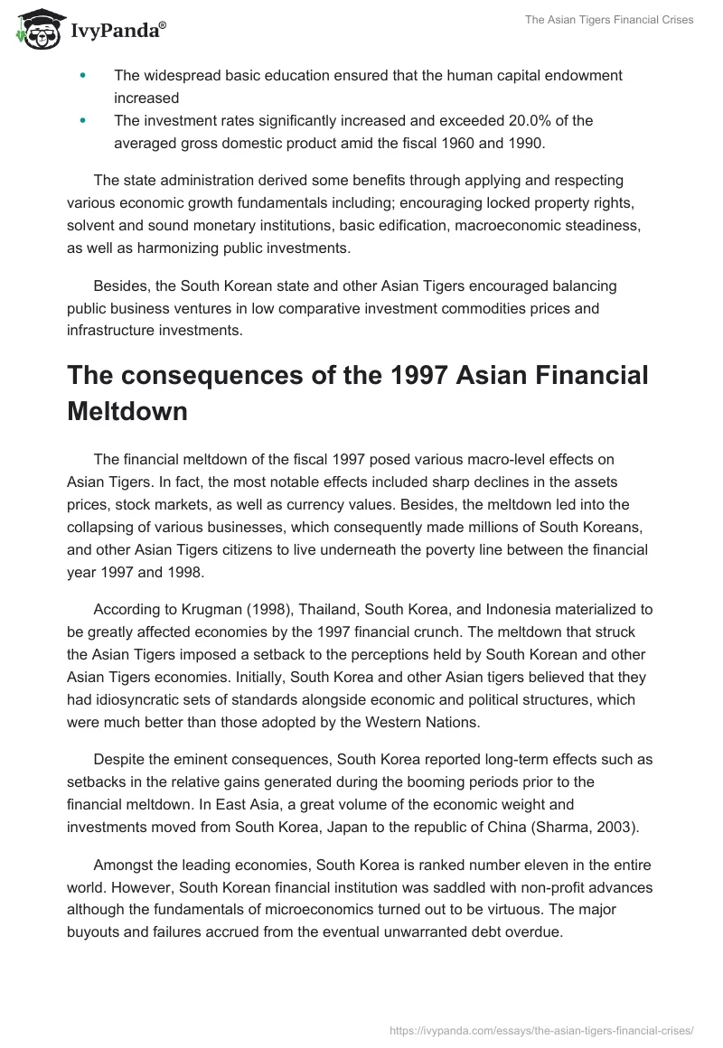 The Asian Tigers Financial Crises. Page 4