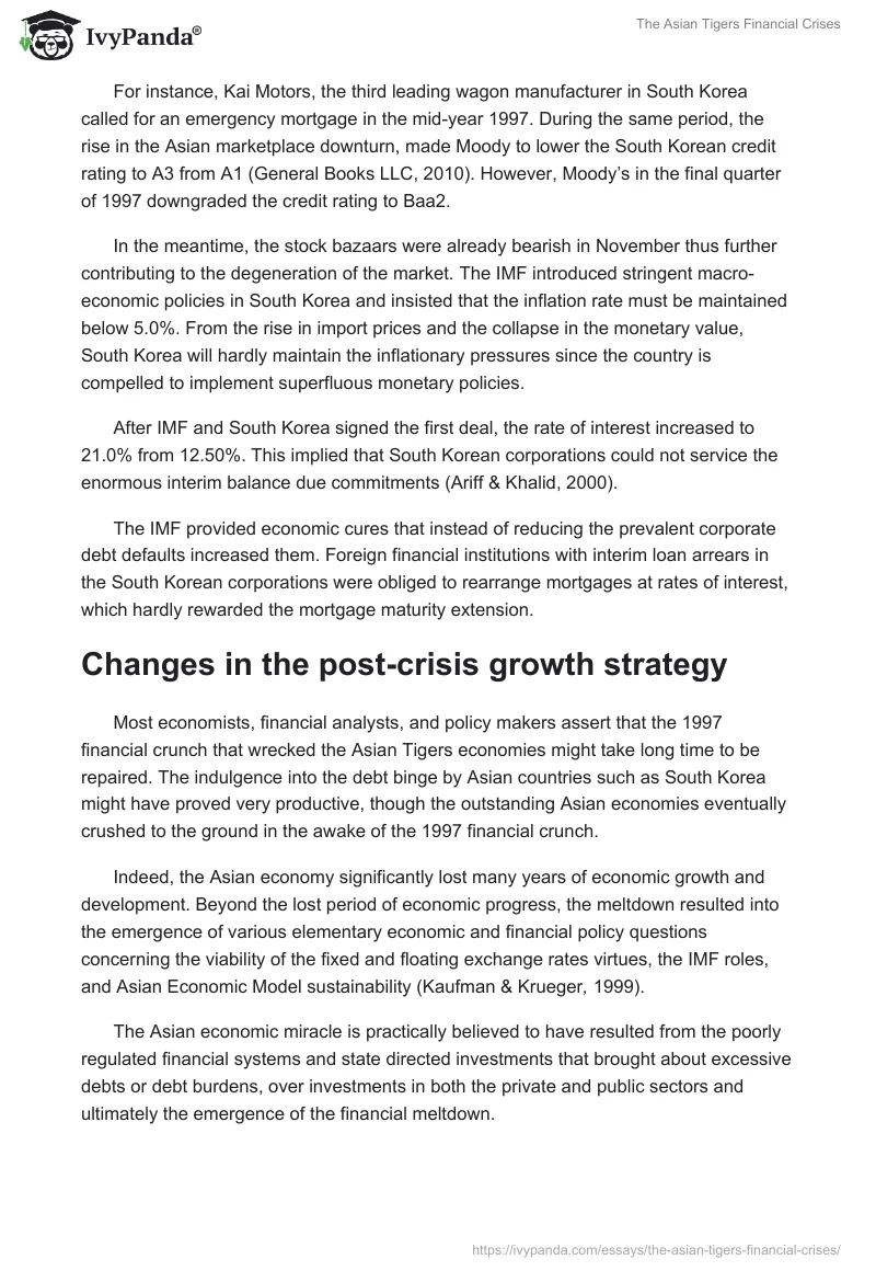 The Asian Tigers Financial Crises. Page 5