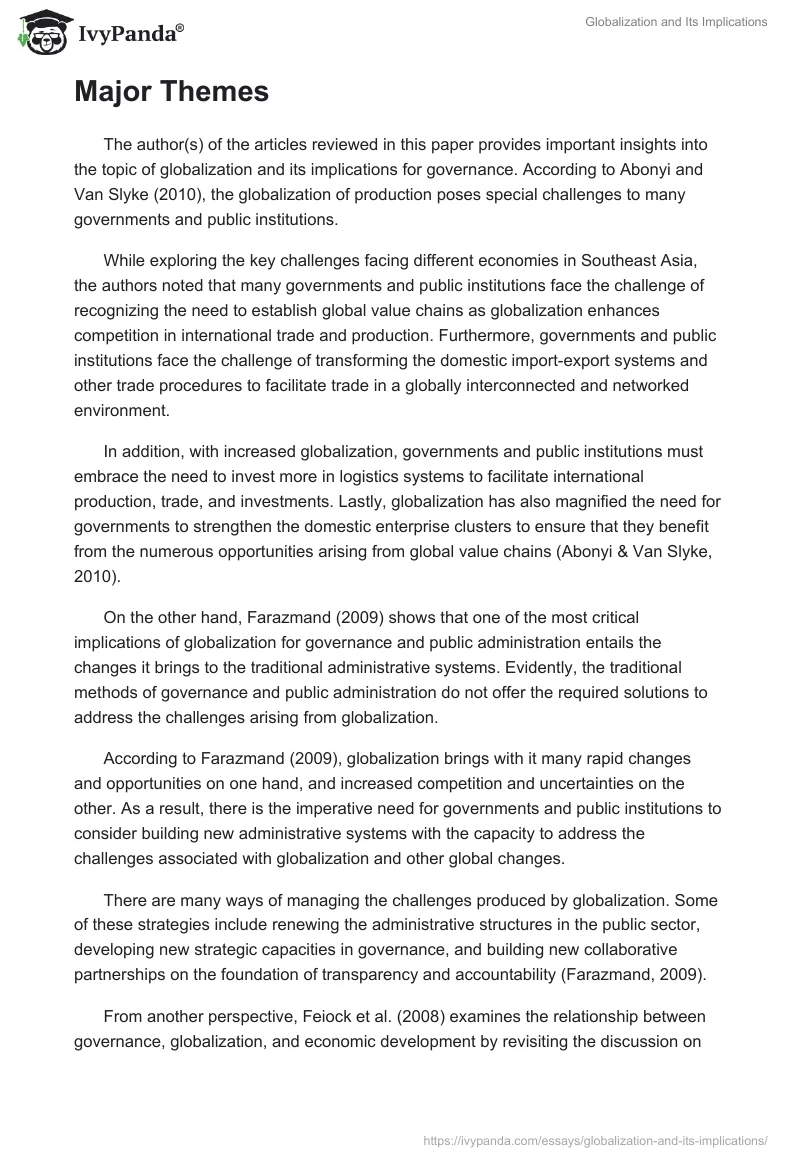 Globalization and Its Implications. Page 2