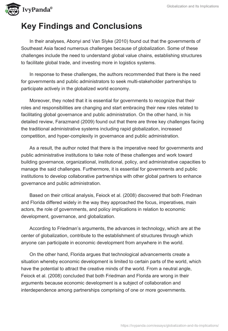 Globalization and Its Implications. Page 5