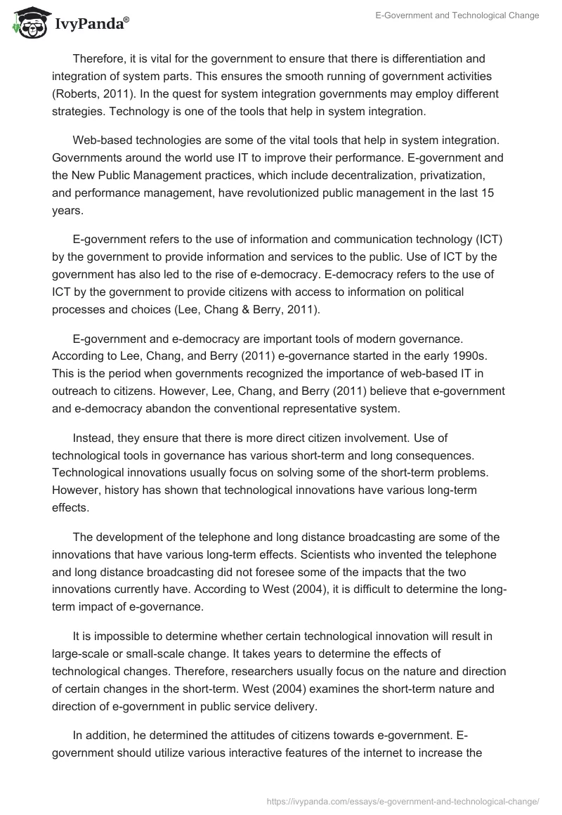 E-Government and Technological Change. Page 2