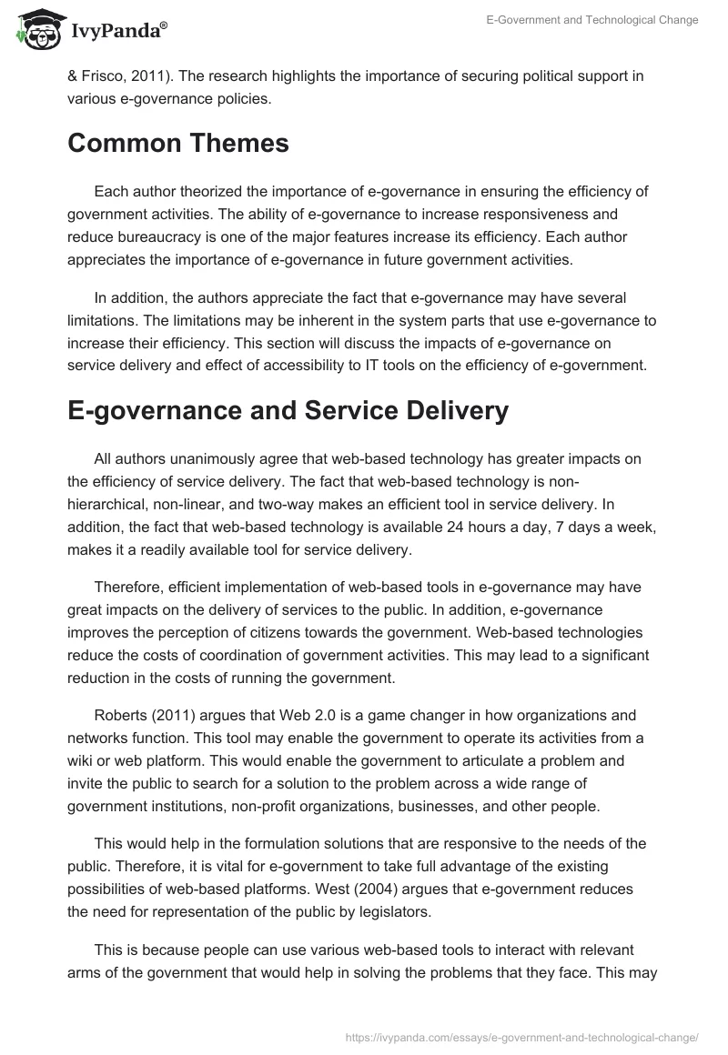 E-Government and Technological Change. Page 4