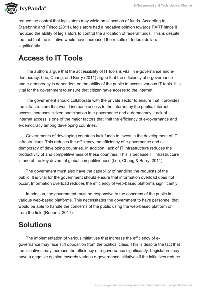 E-Government and Technological Change. Page 5