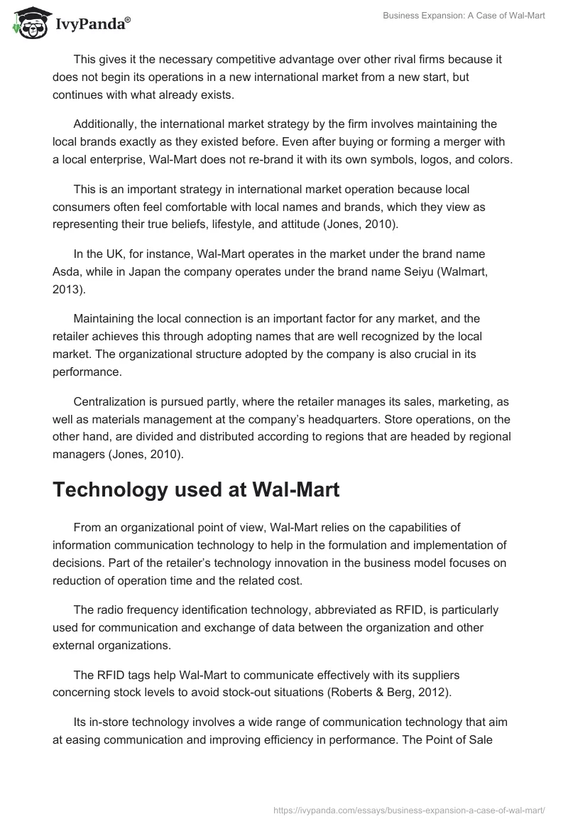 Business Expansion: A Case of Wal-Mart. Page 2
