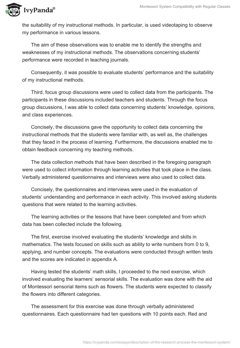 Montessori System Compatibility with Regular Classes. Page 2
