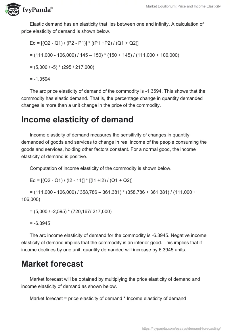 Market Equilibrium: Price and Income Elasticity. Page 2