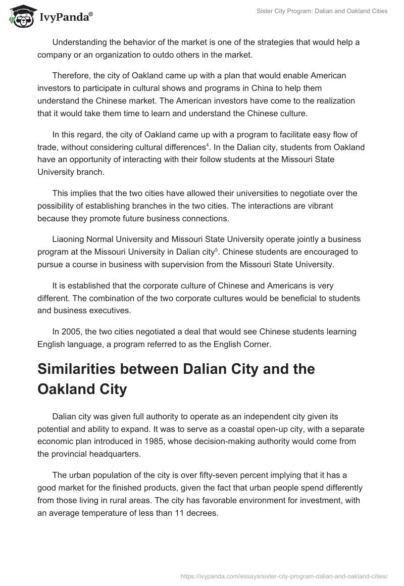 Sister City Program: Dalian and Oakland Cities. Page 3