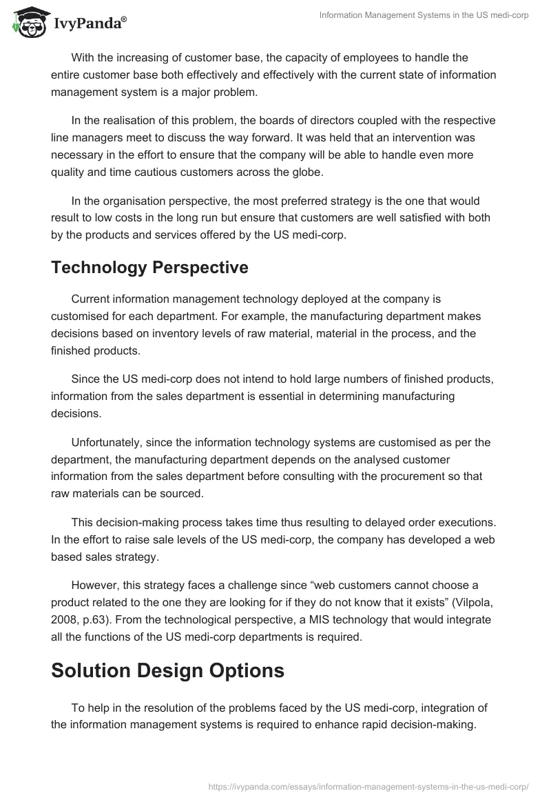 Information Management Systems in the US medi-corp. Page 4