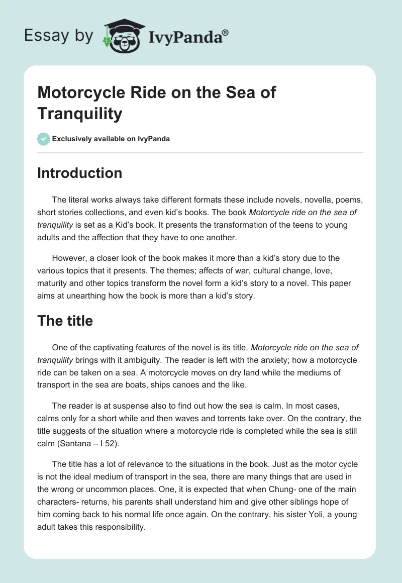Motorcycle Ride on the Sea of Tranquility. Page 1