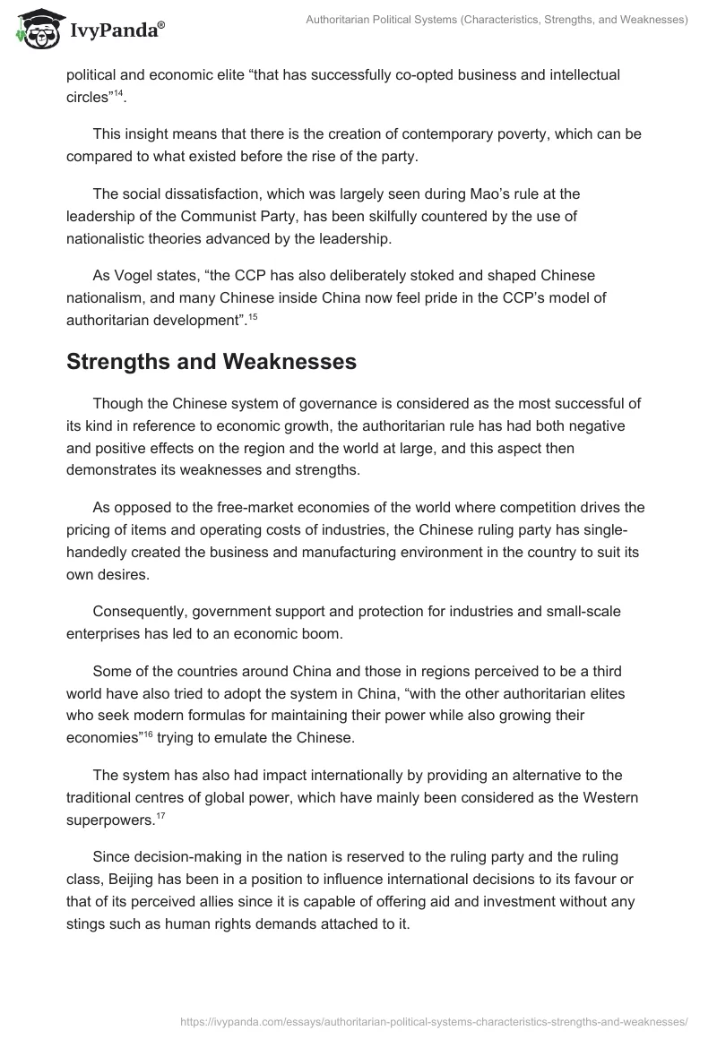 Authoritarian Political Systems (Characteristics, Strengths, and Weaknesses). Page 4