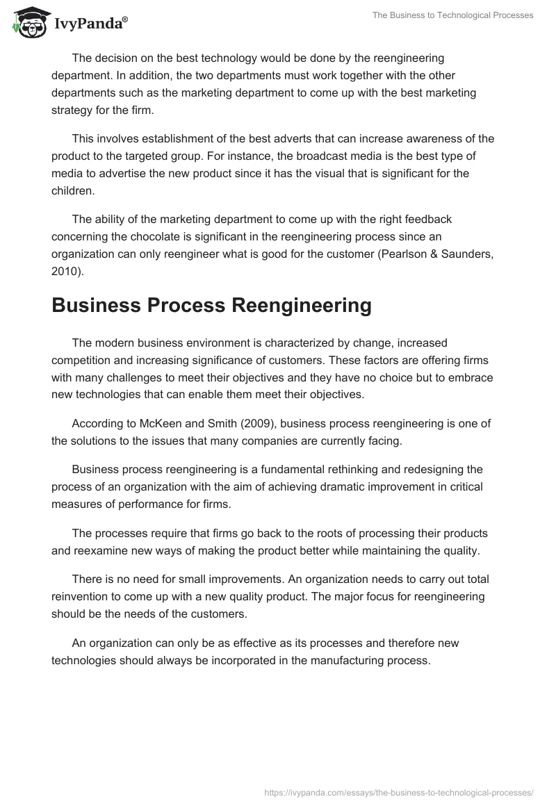 The Business to Technological Processes. Page 2
