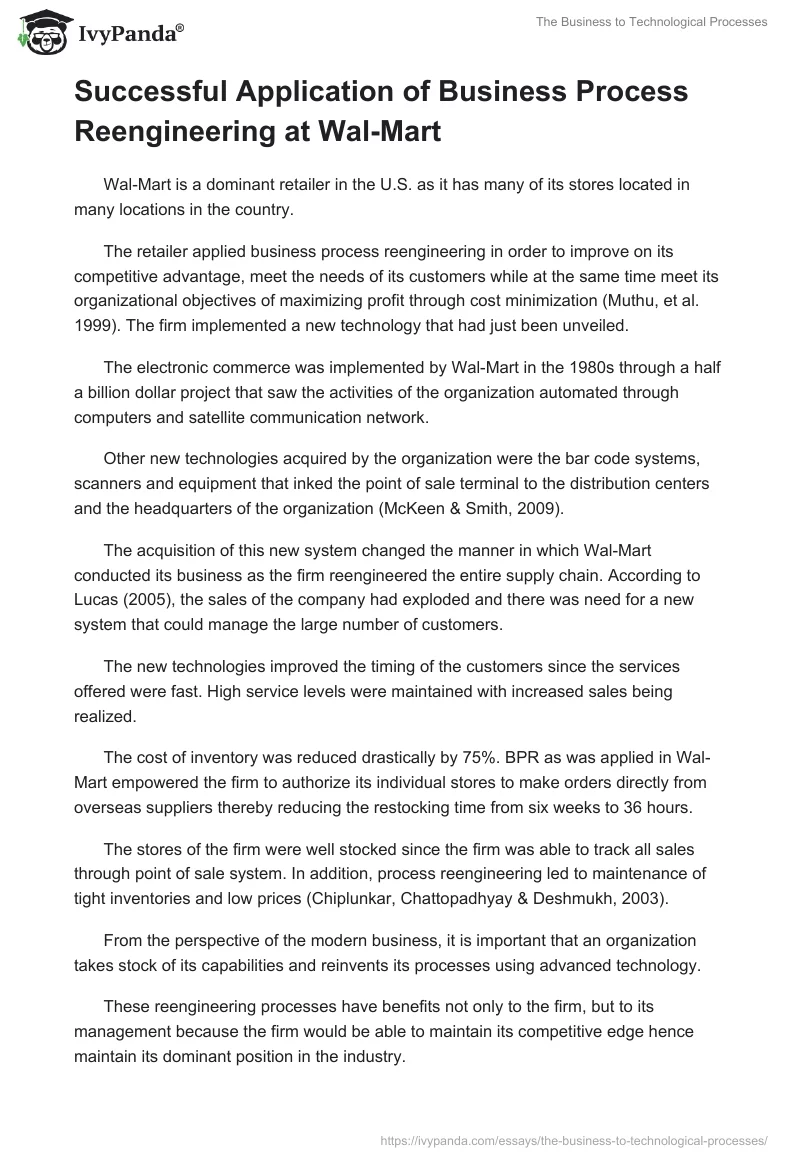 The Business to Technological Processes. Page 3