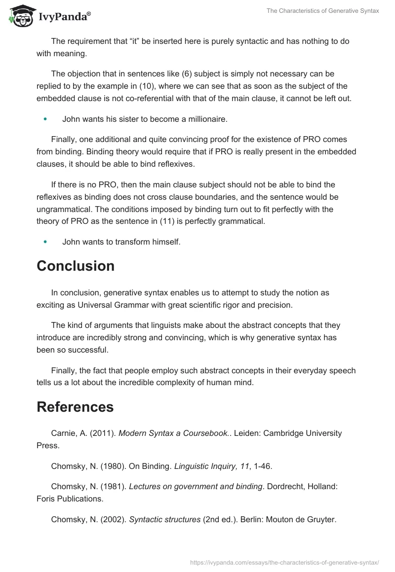 The Characteristics of Generative Syntax. Page 5