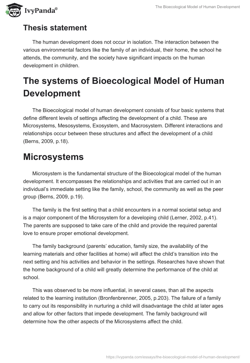 The Bioecological Model of Human Development. Page 2