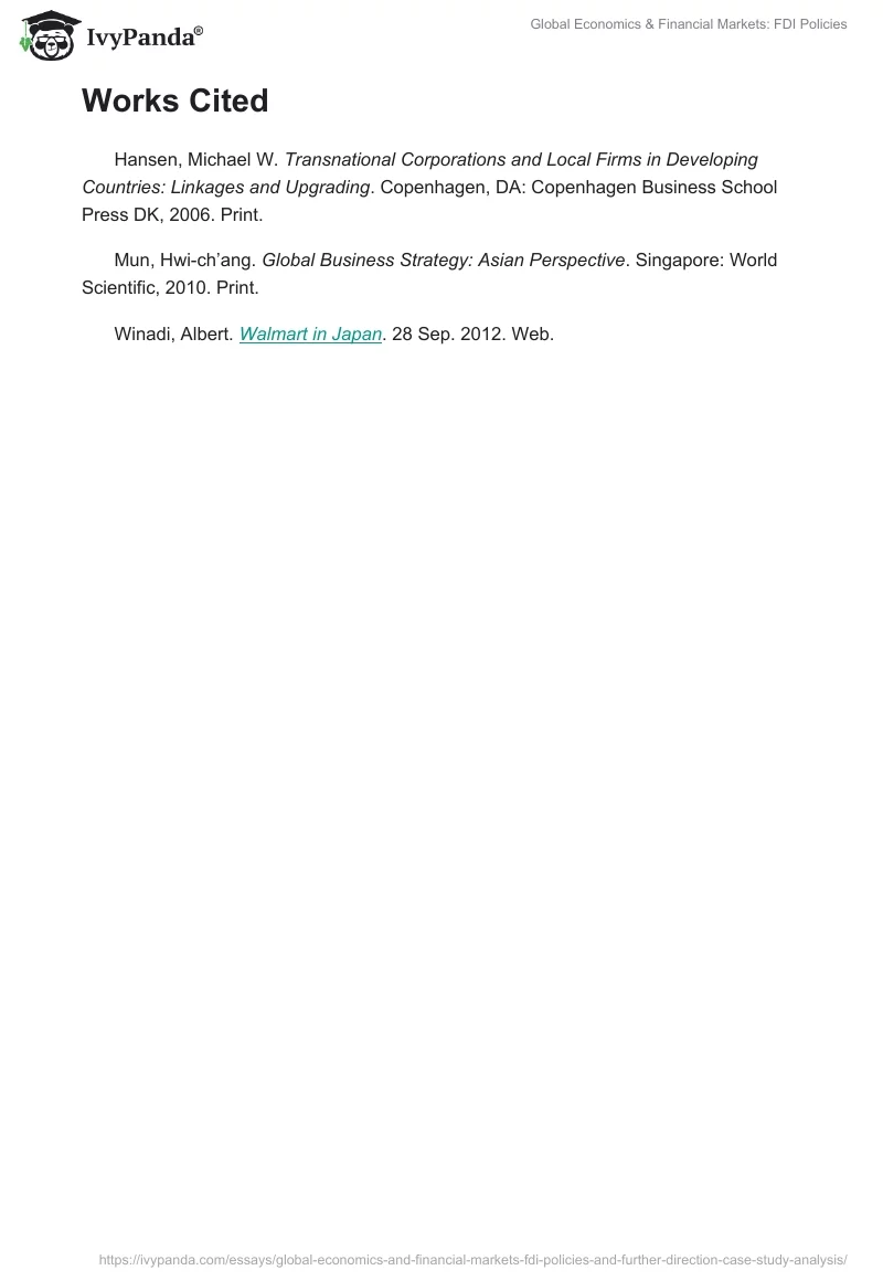 Global Economics & Financial Markets: FDI Policies. Page 3