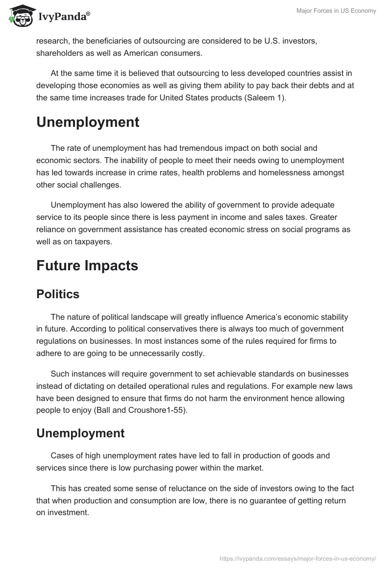 Major Forces in US Economy. Page 3