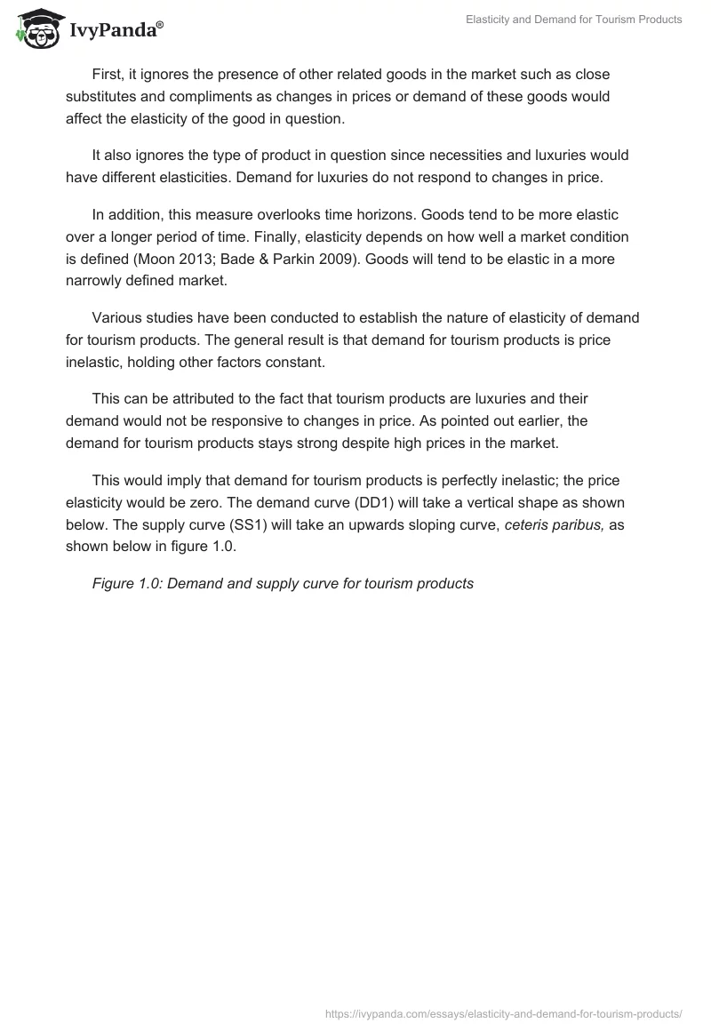 Elasticity and Demand for Tourism Products. Page 2