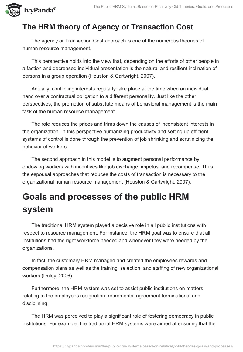 The Public HRM Systems Based on Relatively Old Theories, Goals, and Processes. Page 4