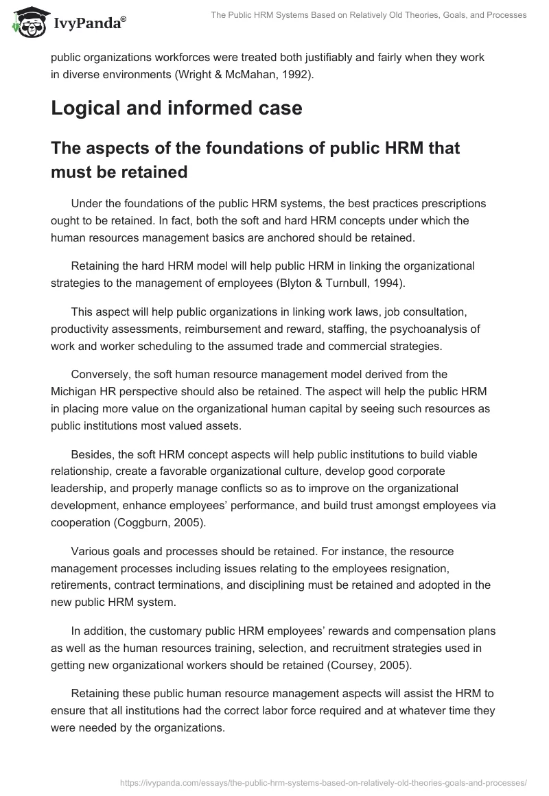 The Public HRM Systems Based on Relatively Old Theories, Goals, and Processes. Page 5