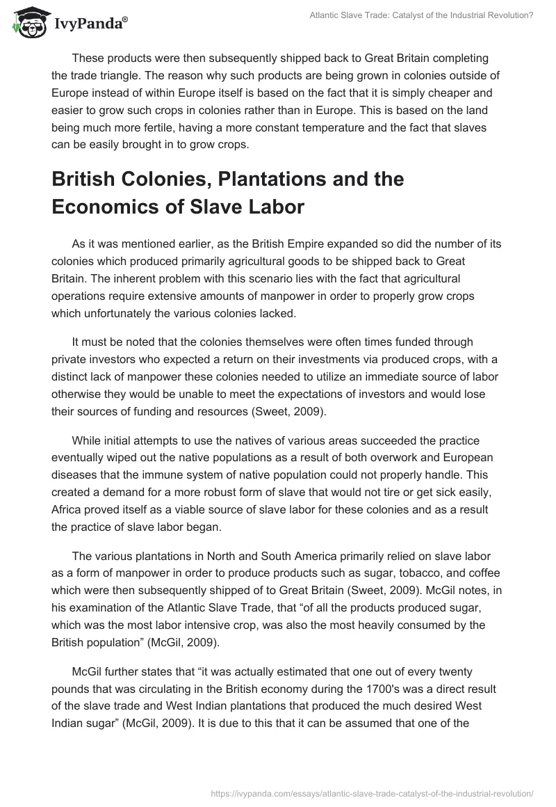 Atlantic Slave Trade: Catalyst of the Industrial Revolution?. Page 5