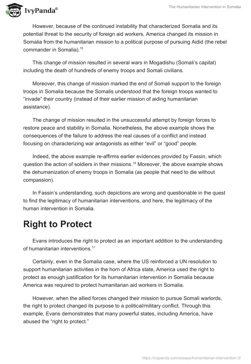 The Humanitarian Intervention in Somalia. Page 4