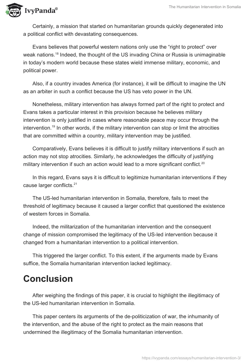 The Humanitarian Intervention in Somalia. Page 5