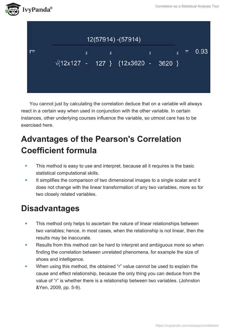 Correlation as a Statistical Analysis Tool. Page 5