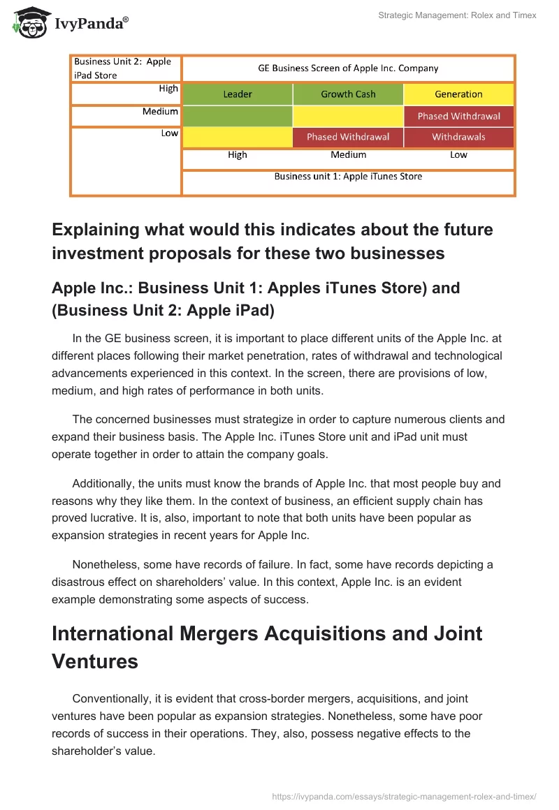 Strategic Management: Rolex and Timex. Page 3