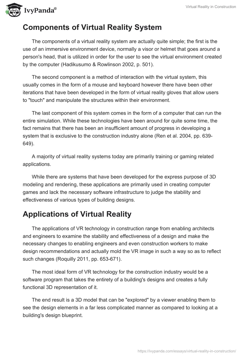 Virtual Reality in Construction. Page 4