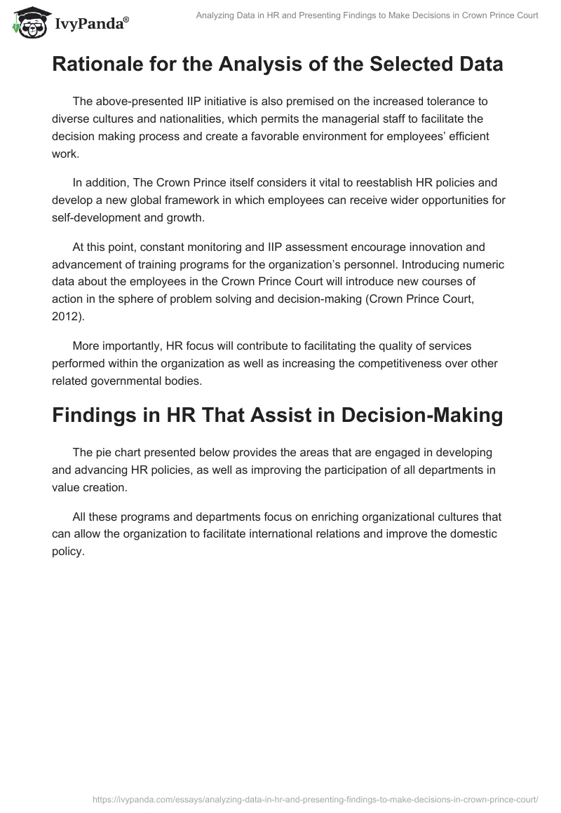 Analyzing Data in HR and Presenting Findings to Make Decisions in Crown Prince Court. Page 2