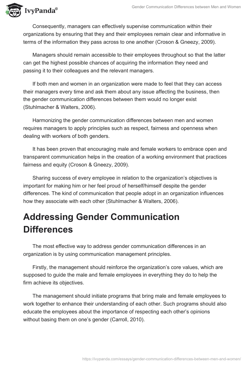 Gender Communication Differences Between Men and Women. Page 5