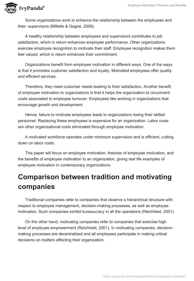 Employee Motivation Theories and Benefits. Page 2