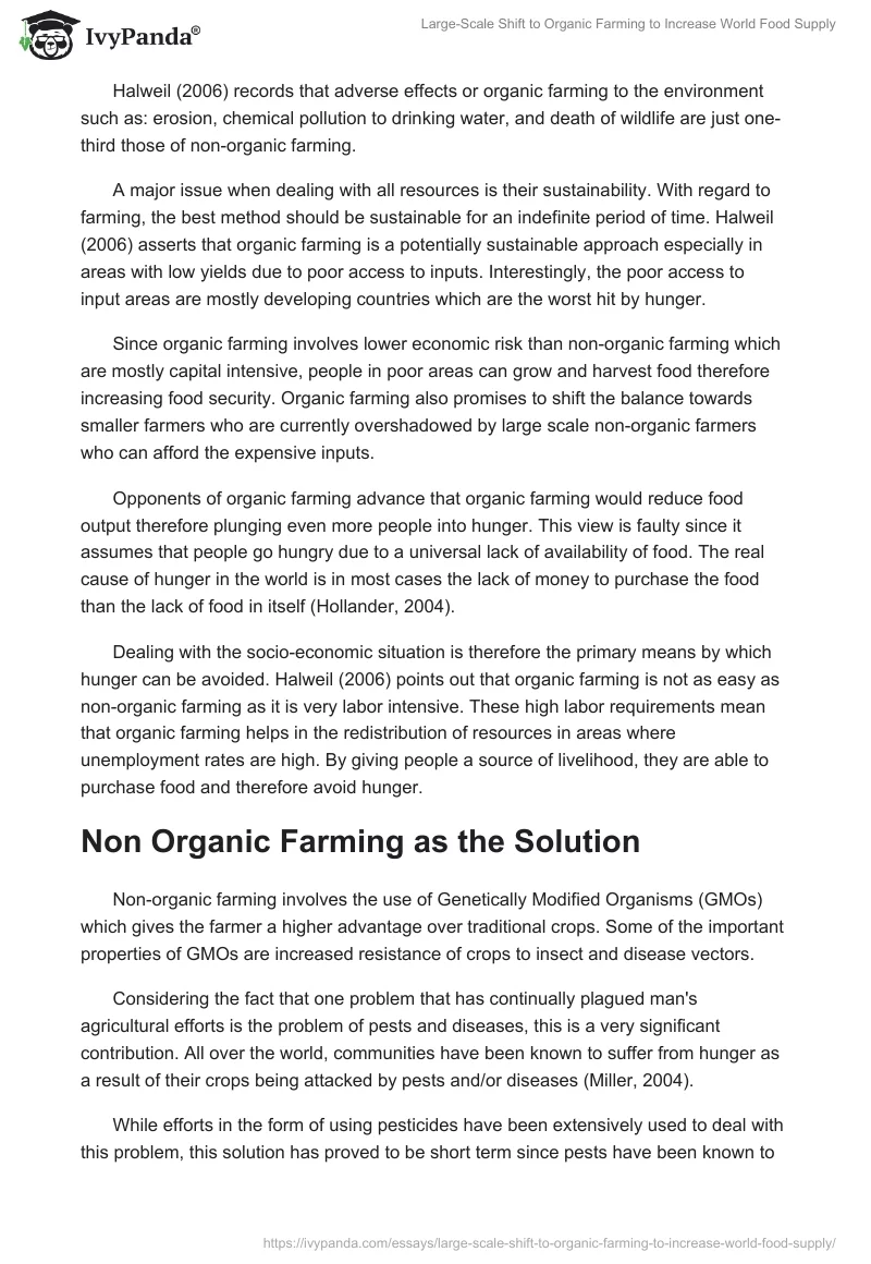 Large-Scale Shift to Organic Farming to Increase World Food Supply. Page 2