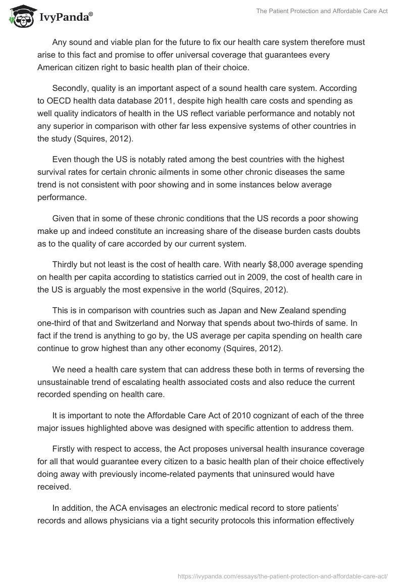 The Patient Protection and Affordable Care Act. Page 2
