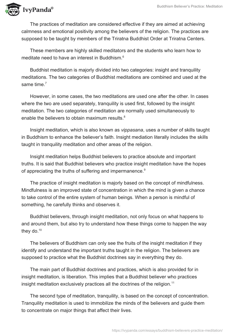 Buddhism Believer’s Practice: Meditation. Page 2