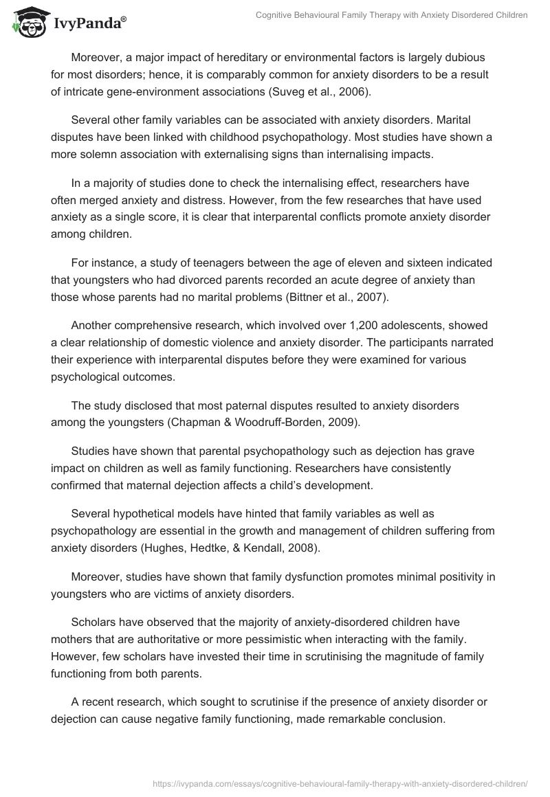 Cognitive Behavioural Family Therapy With Anxiety Disordered Children. Page 3