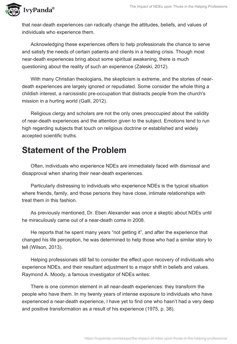 The Impact of NDEs upon Those in the Helping Professions. Page 2