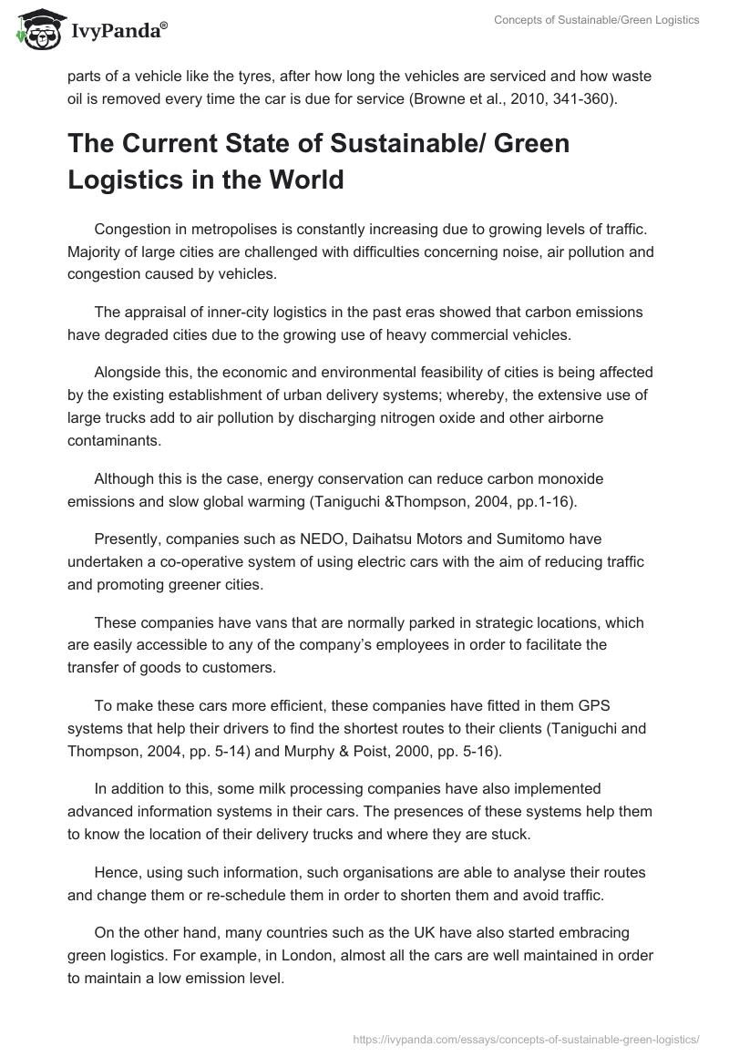 Concepts of Sustainable/Green Logistics. Page 4